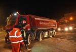 VARESE. COLLAUDO STATICO, PROVA DI CARICO, NUOVO PONTE LARGO FLAIANO CON 12 CAMION NELLA NOTTE TRA IL 29 E IL 30 GENNAIO NELLA FOTO