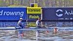 VARESE. WORLD ROWING CUP 2024. COPPA DEL MONDO CANOTTAGGIO. SCHIRANNA. NELLA FOTO GIOVANNI CODATO E DAVIDE COMINI DUE SENZA, VANNO IN FINALE