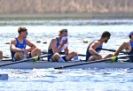 VARESE. WORLD ROWING CUP 2024. COPPA DEL MONDO CANOTTAGGIO. SCHIRANNA. NELLA FOTO OTTO U23 CON ALESSANDRO TIMPANARO E EDOARDO CARAMASCHI NOIN QUALIFICATI