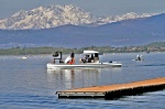 VARESE. WORLD ROWING CUP 2024. COPPA DEL MONDO CANOTTAGGIO. SCHIRANNA. NELLA FOTO BARCA TV SUL CAMPO GARA