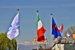 VARESE. WORLD ROWING CUP 2024. COPPA DEL MONDO CANOTTAGGIO. SCHIRANNA. NELLA FOTO BANDIERA ITALIANA E WORLD ROWING