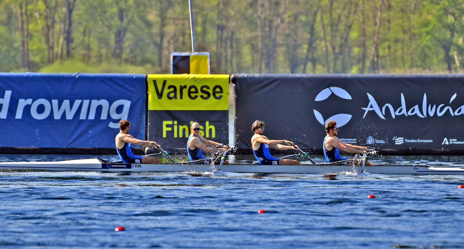 VARESE. WORLD ROWING CUP 2024. COPPA DEL MONDO CANOTTAGGIO. SCHIRANNA. NELLA FOTO QUATTRO SENZA DI DAVIDE VERITA’ E RICCARDO PERETTI NON QUALIFICATI