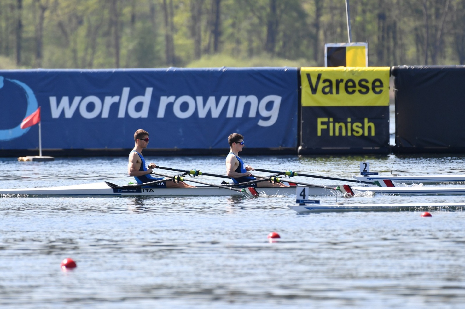 VARESE. WORLD ROWING CUP 2024. COPPA DEL MONDO CANOTTAGGIO. SCHIRANNA. NELLA FOTO GIOVANNI BORGONOVO E NIELS TORRE DOPPIO PESI LEGGERI QUALIFICATI PER LA FINALE