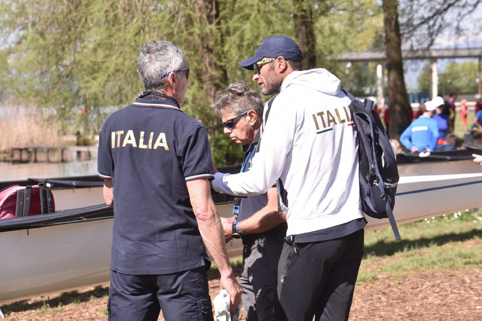 VARESE. WORLD ROWING CUP 2024. COPPA DEL MONDO CANOTTAGGIO. SCHIRANNA. NELLA FOTO TEAM ITALIA AL PARCO RIENTRO ATLETI