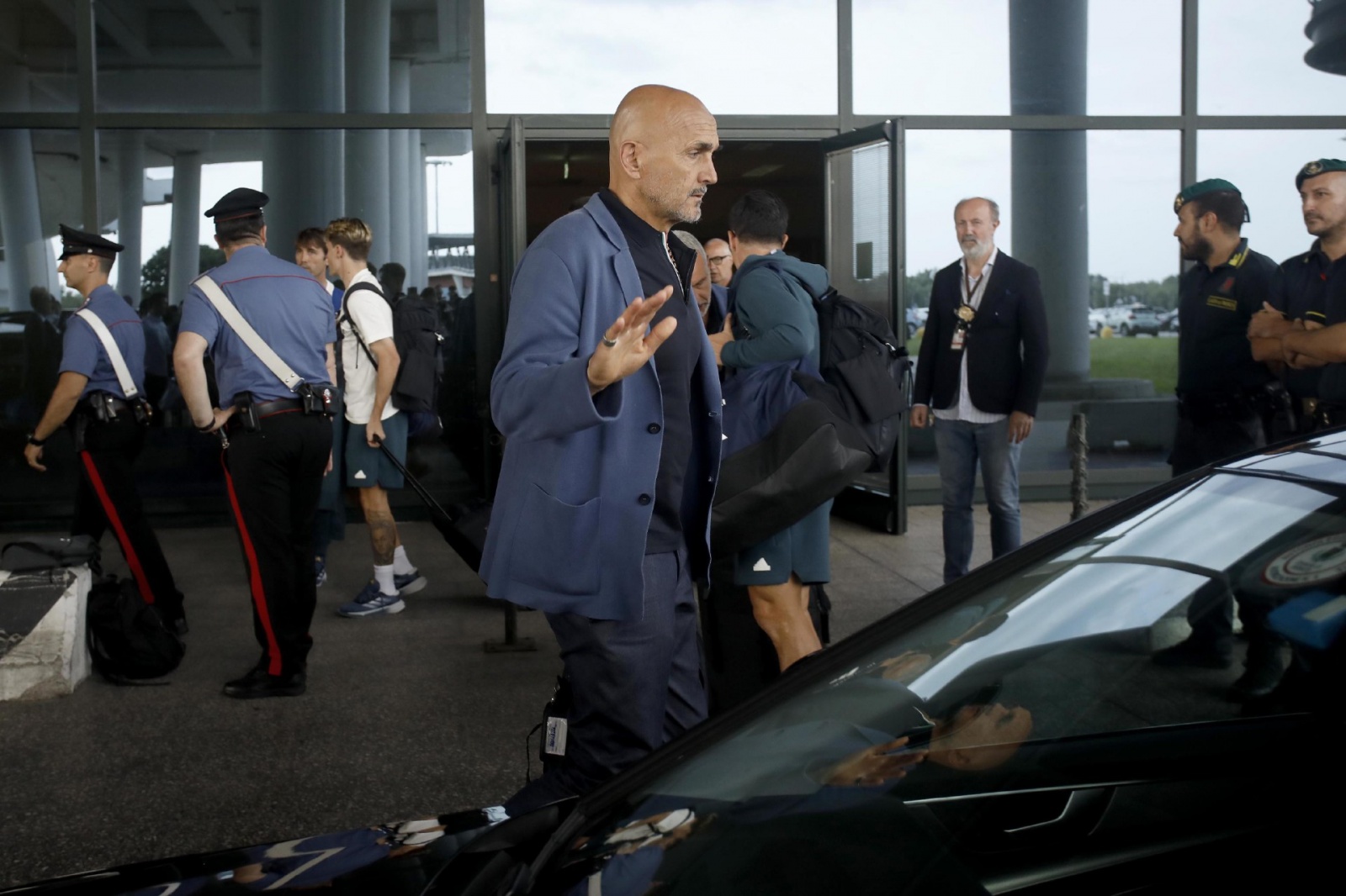 Italian head coach Luciano Spalletti upon his arrival at Milan Malpensa airport after the defeat in the Uefa Euro 2024 round of 16, Milan, Italy, 30 June 2024. ANSA/MOURAD BALTI TOUATI