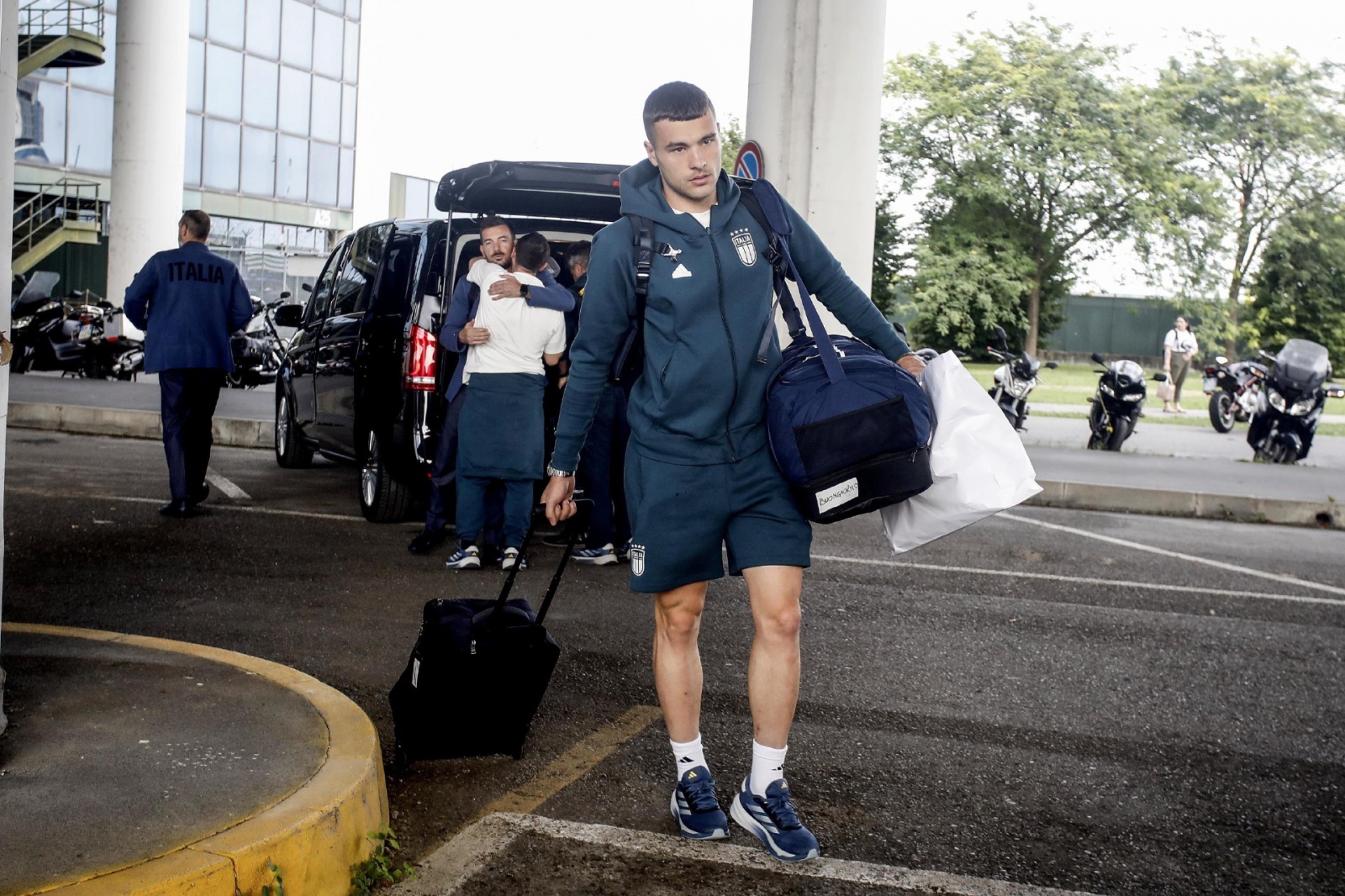 Alessandro Buongiorno upon his arrival at Milan Malpensa airport after the defeat in the Uefa Euro 2024 round of 16, Milan, Italy, 30 June 2024. ANSA/MOURAD BALTI TOUATI