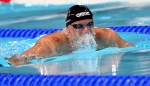 Italian Nicolo' Martinenghi competes in the Men's 100m Breaststroke Final of the Swimming competitions during the Paris 2024 Olympic Games at the Paris La Defense Arena in Paris, France, 28 July 2024. Summer Olympic Games will be held in Paris from 26 Jul