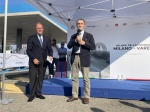CASTRONNO. CERIMONIA PER CENTENARIO AUTOSTRADA MILANO VARESE ALLÕAREA DI SERVIZIO BRUGHIERA EST E SCOPERTURA INSTALLAZIONE DELLÕARTISTA MARTINOLI NELLA FOTO REDAELLI E FONTANA