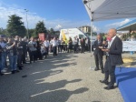 CASTRONNO. CERIMONIA PER CENTENARIO AUTOSTRADA MILANO VARESE ALLÕAREA DI SERVIZIO BRUGHIERA EST E SCOPERTURA INSTALLAZIONE DELLÕARTISTA MARTINOLI NELLA FOTO