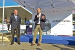 CASTRONNO. CERIMONIA PER CENTENARIO AUTOSTRADA MILANO VARESE ALL’AREA DI SERVIZIO BRUGHIERA EST E SCOPERTURA INSTALLAZIONE DELL’ARTISTA MARTINOLI NELLA FOTO GIUSEPPE REDAELLI E ATTILIO FONTANA