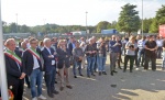 CASTRONNO. CERIMONIA PER CENTENARIO AUTOSTRADA MILANO VARESE ALL’AREA DI SERVIZIO BRUGHIERA EST E SCOPERTURA INSTALLAZIONE DELL’ARTISTA MARTINOLI NELLA FOTO SINDACI E AUTORITA’ PRESENTI