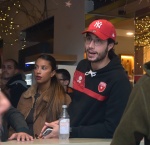 VARESE. PRESENTAZIONE OPENJOBMETIS PALLACANESTRO VARESE 2024 2025 AI TIFOSI AL CAFFEÕ BROLETTO NELLA FOTO ALVITI CON FIDANZATA
