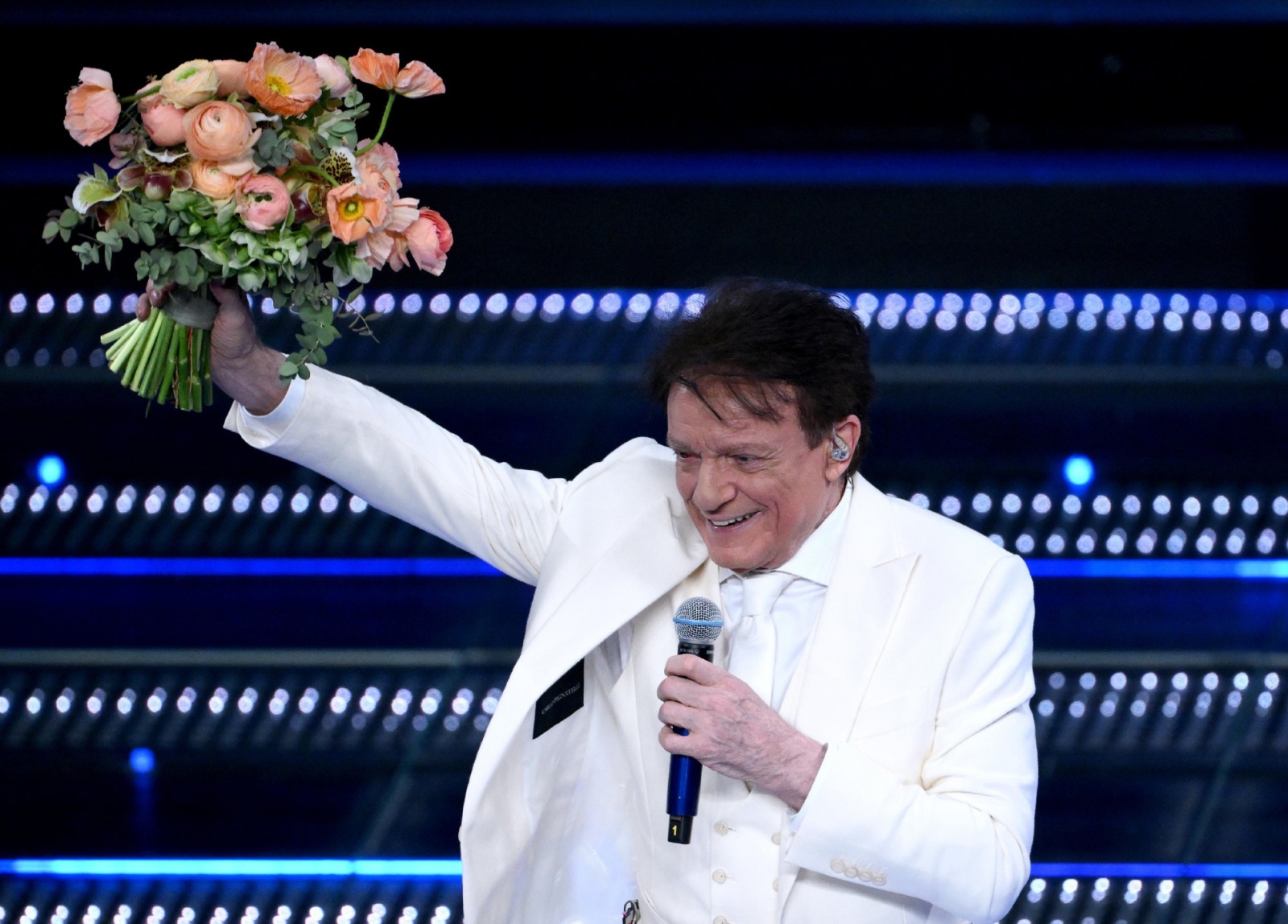 Italian singer Massimo Ranieri performs on stage at the Ariston theatre during the 75th edition of the Sanremo Italian Song Festival, in Sanremo, Italy, 15 February 2025. The music festival will run from 11 to 15 February 2025. ANSA/ETTORE FERRARI