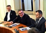 VARESE. PRESENTAZIONE 33° RALLY DEI LAGHI, VILLA RECALCATI NELLA FOTO DA SX FABIO DE AMBROSI, SINDACO MONTEGRINO, RENZO STOCCO, SINDACO GRANTOLA E IVAN VARGIU SINDACO MACCAGNO