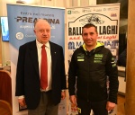 VARESE. PRESENTAZIONE 33° RALLY DEI LAGHI, VILLA RECALCATI NELLA FOTO DA SX ENRICO STOCCHETTI, PANATHLON CLUB VARESE E BEPPE FREGUGLIA, PILOTA QUATTRO VOLTE VINCITORE