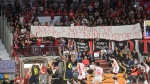 VARESE. BASKET LBA. OPENJOBMETIS VARESE-GIVOVA SCAFATI NELLA FOTO STRISCIONE CURVA