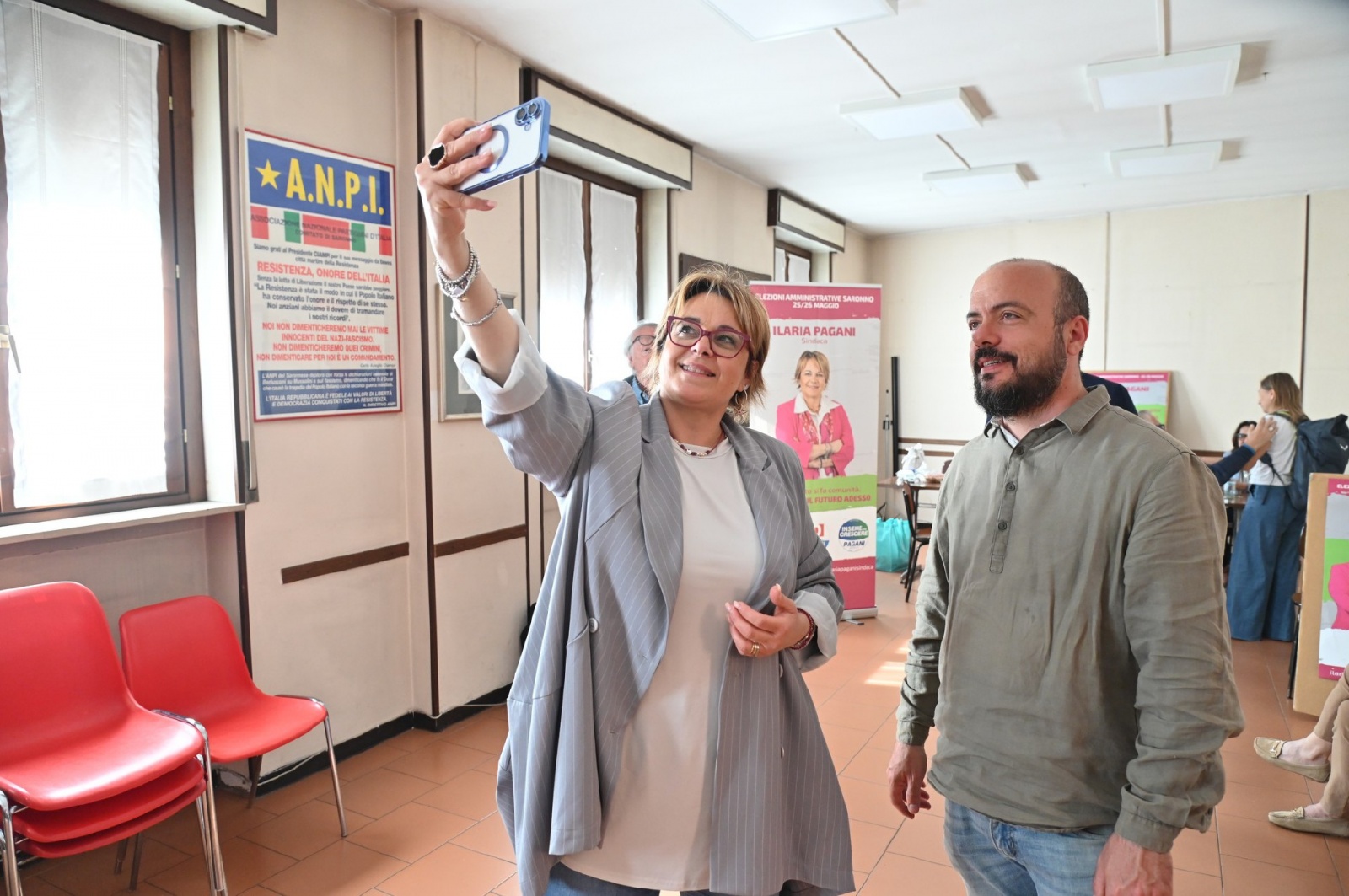 SARONNO CANDIDATI SINDACI IN ATTESA DEI RISULTATI SPOGLIO NELLA FOTO PAGANI