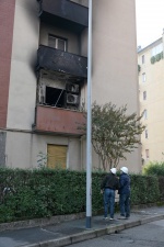 Cornaredo, incendio palazzina in via Cairoli, tre morti e abitanti evacuati - 11 ottobre 2025 - foto Spf/Ansa