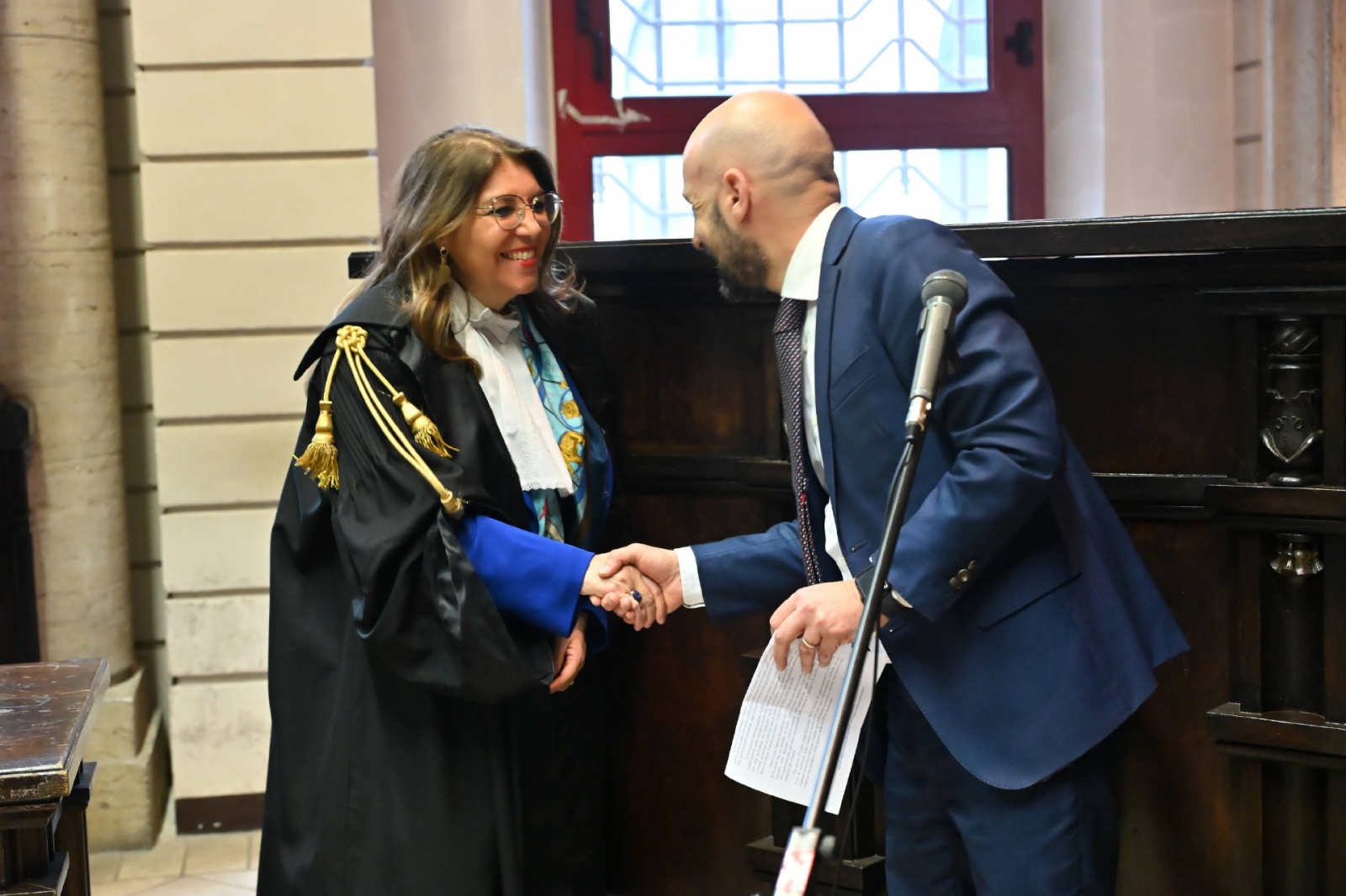 VARESE. GIURAMENTO NUOVA PRESIDENTE TRIBUNALE, MARIOLINA PANASITI NELLA FOTO INTERVENTO CARLO BATTIPEDE, PRESIDENTE ORDINE AVVOCATI