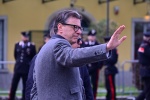 Italian minister of Economy, Giancarlo Giorgetti, attends the funeral of the Lega Nord party founder Umberto Bossi, Pontida, Italy, 22 March 2026. ANSA/MICHELE MARAVIGLIA (funerali)