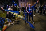 VARESE. FESTEGGIAMENTI TIFOSI INTER IN PIAZZA MONTE GRAPPA