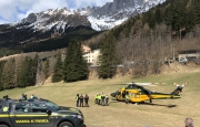 L’elicottero Volpe recupera il cadavere di Claudio Ongaro
