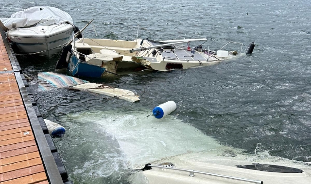 I danni provocati dal maltempo sul lago Ceresio (Foto Redazione)