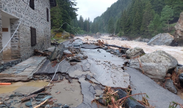 Terminata l'alluvione che ha colpito diverse zone della Valle d'Aosta inizia la conta dei danni (foto Regione Valle d'Aosta)