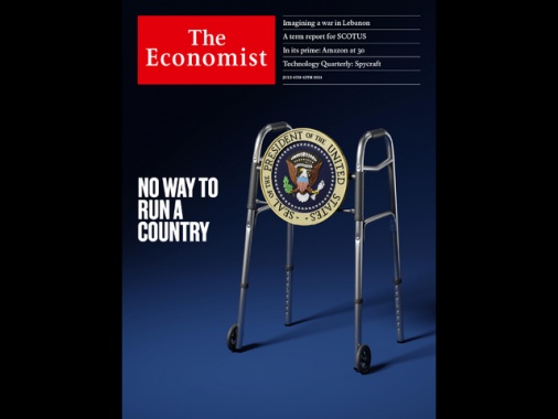 L'Economist con un deambulatore in copertina, 'Biden si ritiri'