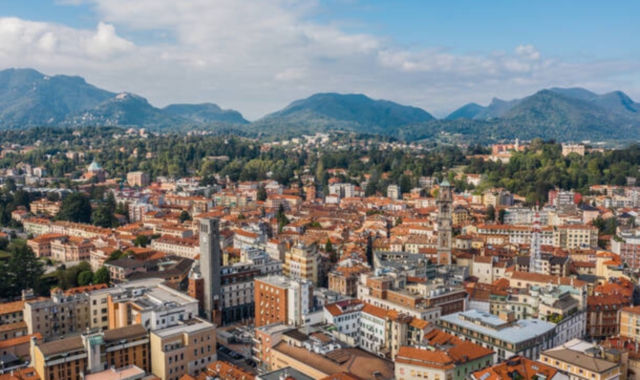 Il centro di Varese visto dall’alto