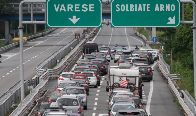 Code sulla A8 da Solbiate Arno verso Varese (foto Archivio)