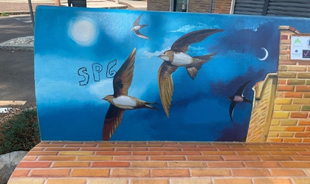 La panchina artistica vandalizzata