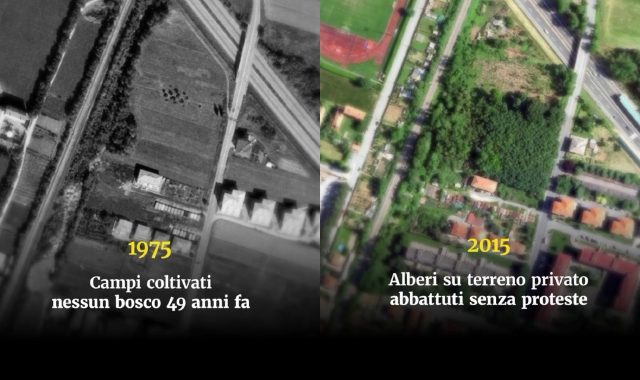 Il confronto con le immagini Orofoto-Regione Lombardia (@cassanisindaco/INSTAGRAM)