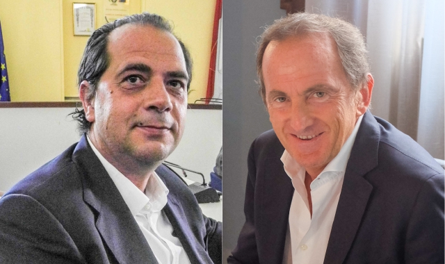 Paolo Montani, attuale presidente di Agesp Energia e candidato sindaco “in pectore” del centrodestra, e l’attuale primo cittadino di Busto Arsizio, Emanuele Antonelli