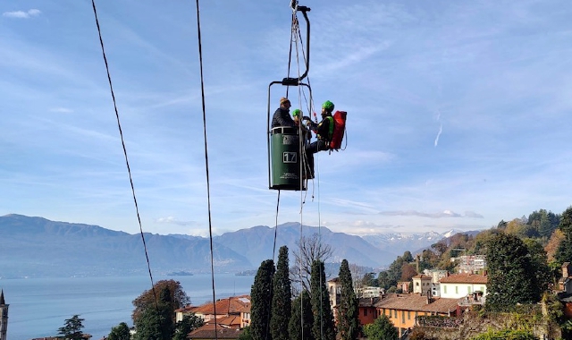 Prove di evacuazione alla funivia del Sasso del Ferro