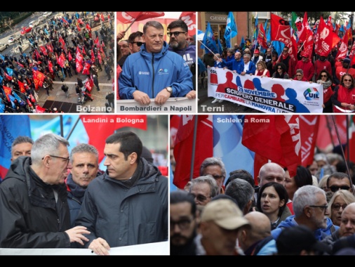 Cgil-Uil, adesione allo sciopero oltre il 70% e piazze piene