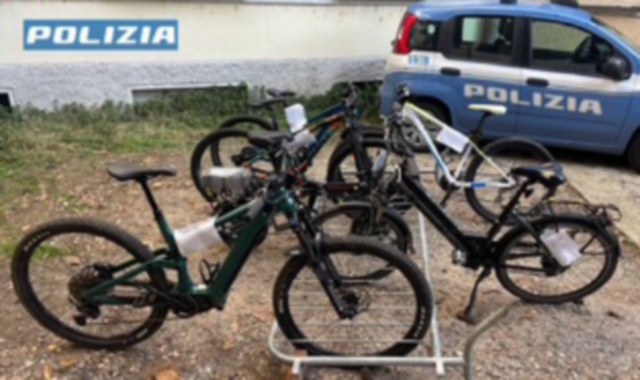 Le biciclette rinvenute dalla polizia