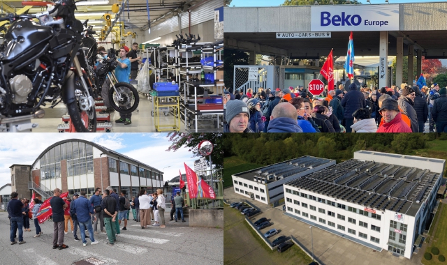 Le tre realtà in crisi nel Varesotto. In senso orario: MV Agusta, Beko, Meta System e ILMA Plastica
