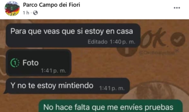 Uno dei post sulla pagina Facebook del Campo dei Fiori