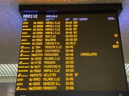 Disagi Av Bologna-Firenze,15 treni con 90 minuti ritardo