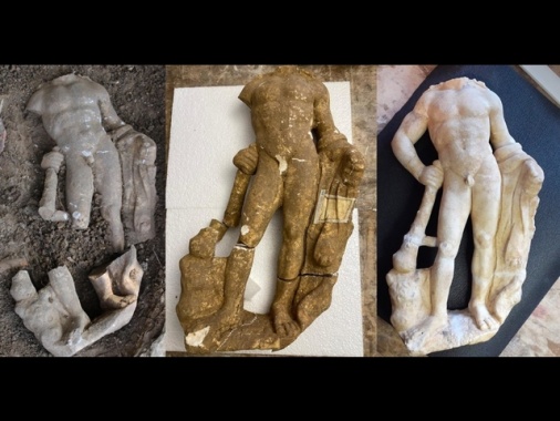 A Montaione scoperta statua di Ercole di età romana