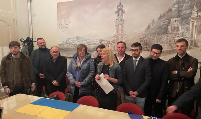 La riunione del Pd e del centrosinistra a Palazzo Estense sul tema dell’Ucraina (foto Blitz)