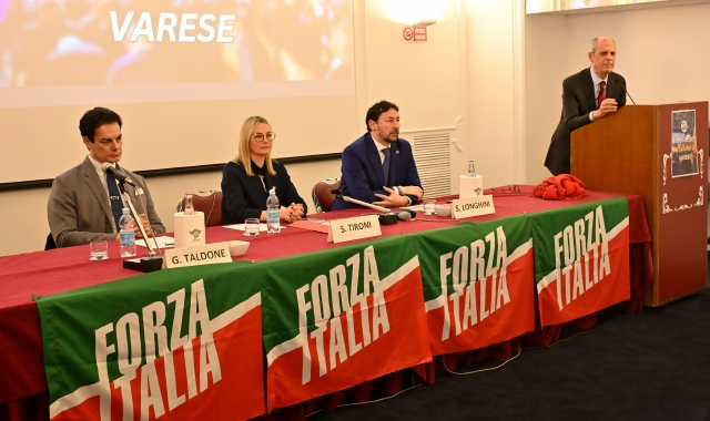 Salvatore Leggio (sopra) è stato eletto segretario comunale di FI sabato. Più a destra, Boldetti, Puricelli e, sotto Bison e Giordano (foto Blitz)