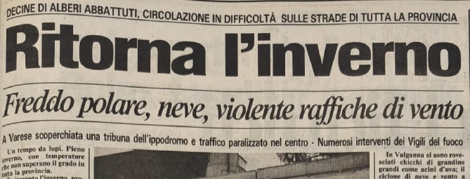 Trentaquattro anni fa la bufera di neve