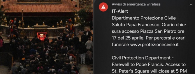 I cellulari squillano all'unisono, alle 17 chiude piazza San Pietro 3