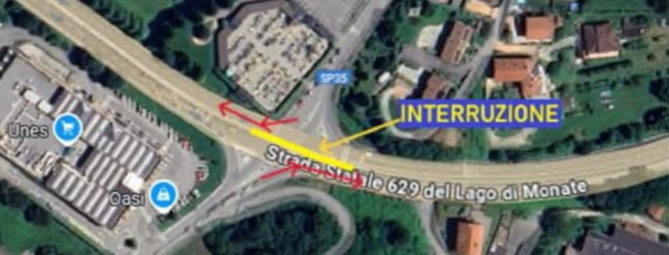 Arriva la nuova rotonda, statale 629 interrotta a Malgesso