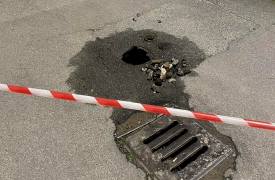 Samarate, cede l’asfalto: notte di lavori