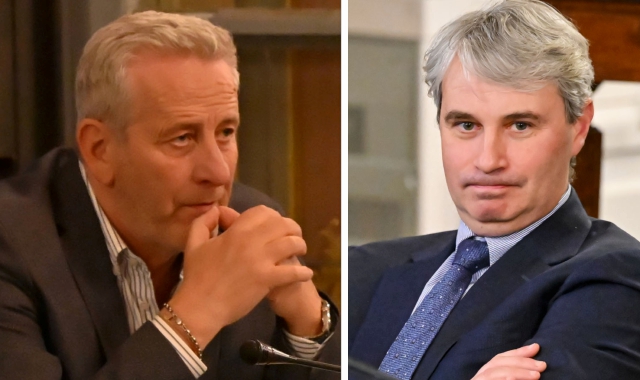 Il consigliere comunale della Lega, Roberto Parravicini, e il sindaco Davide Galimberti