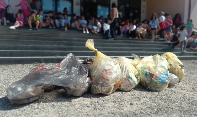 I sacchi dove sono stati raccolti i rifiuti