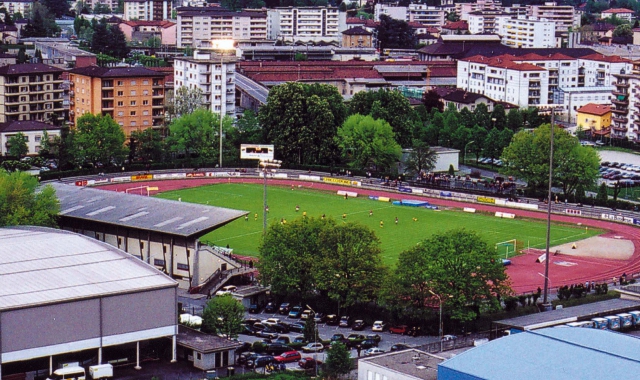 Lo stadio di Chiasso dove è avvenuto lo scontro sugli spalti durante la finale Allievi